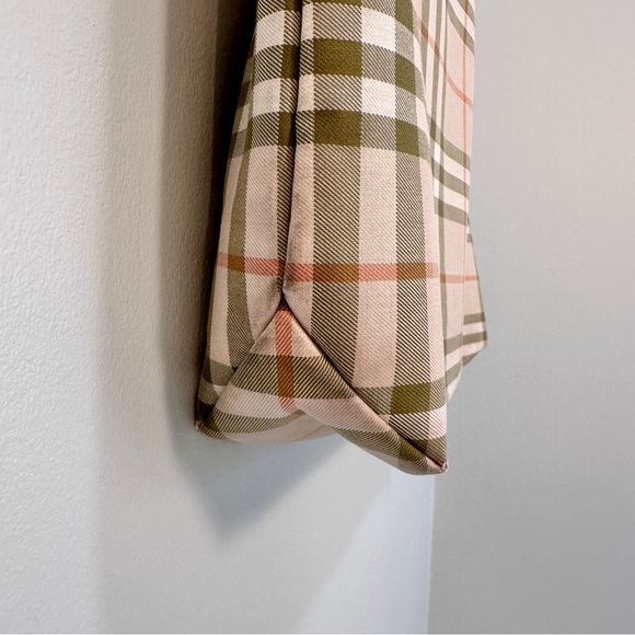 Burberry Signature Plaid Tote Check Fabric Green Orange - Picture 13 of 16